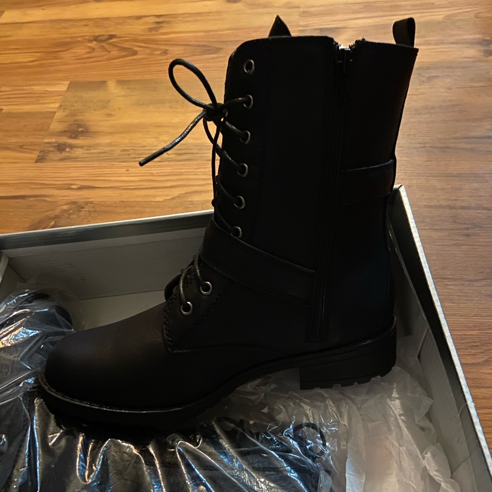 Brand new black combat boots
